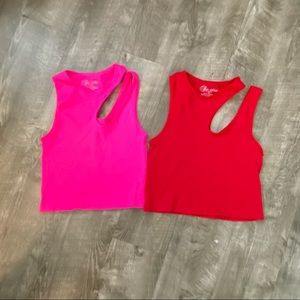 One Size Fits All Ribbed Cropped Tank Tops